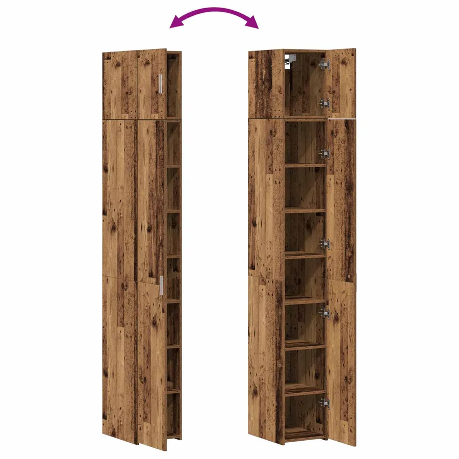 Armoire de rangement 2 pièces avec étagères 2 pcs Bois ancien - 11