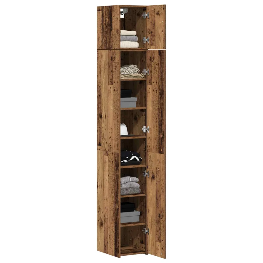 Armoire de rangement 2 pièces avec étagères 2 pcs Bois ancien - 3
