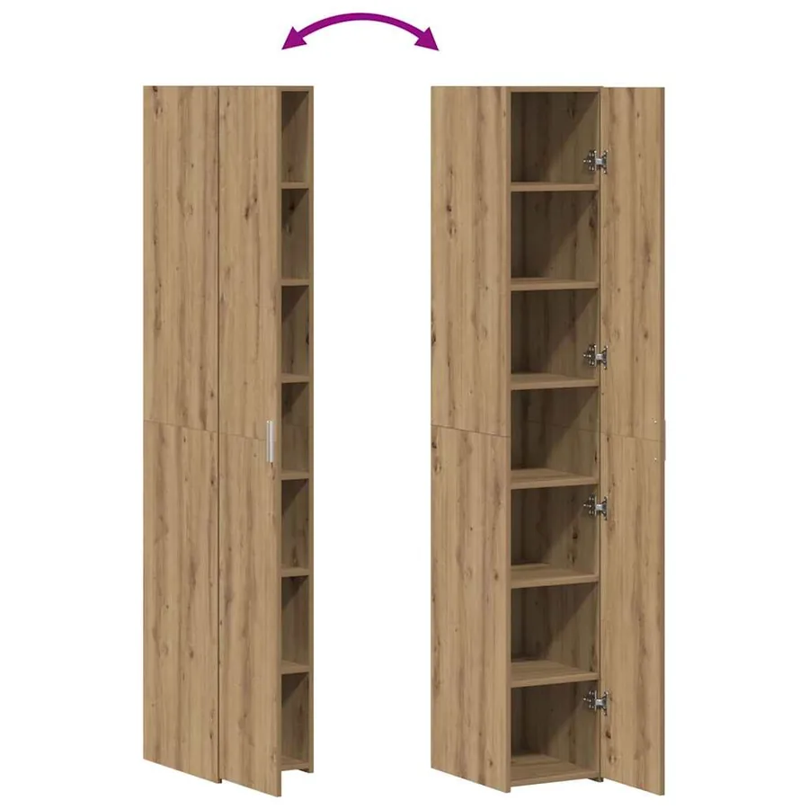 Haut Armoire Chêne artisanal 30 x 42,5 x 185 cm - 12