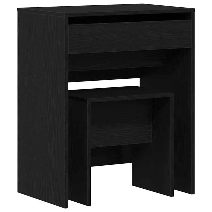 Coiffeuse Chêne noir 60 x 40 x 75 cm Bois d'ingénierie - 2