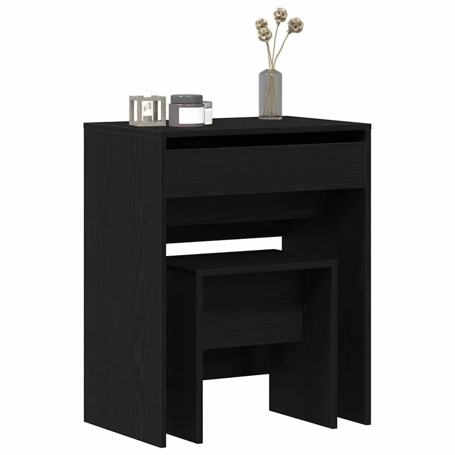 Coiffeuse Chêne noir 60 x 40 x 75 cm Bois d'ingénierie - 3