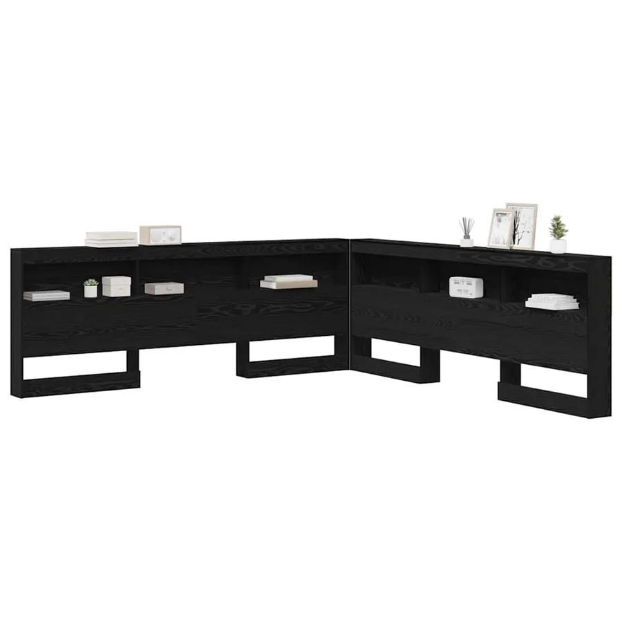 Tête de lit de rangement Chêne noir 200 cm Bois d'ingénierie - 3