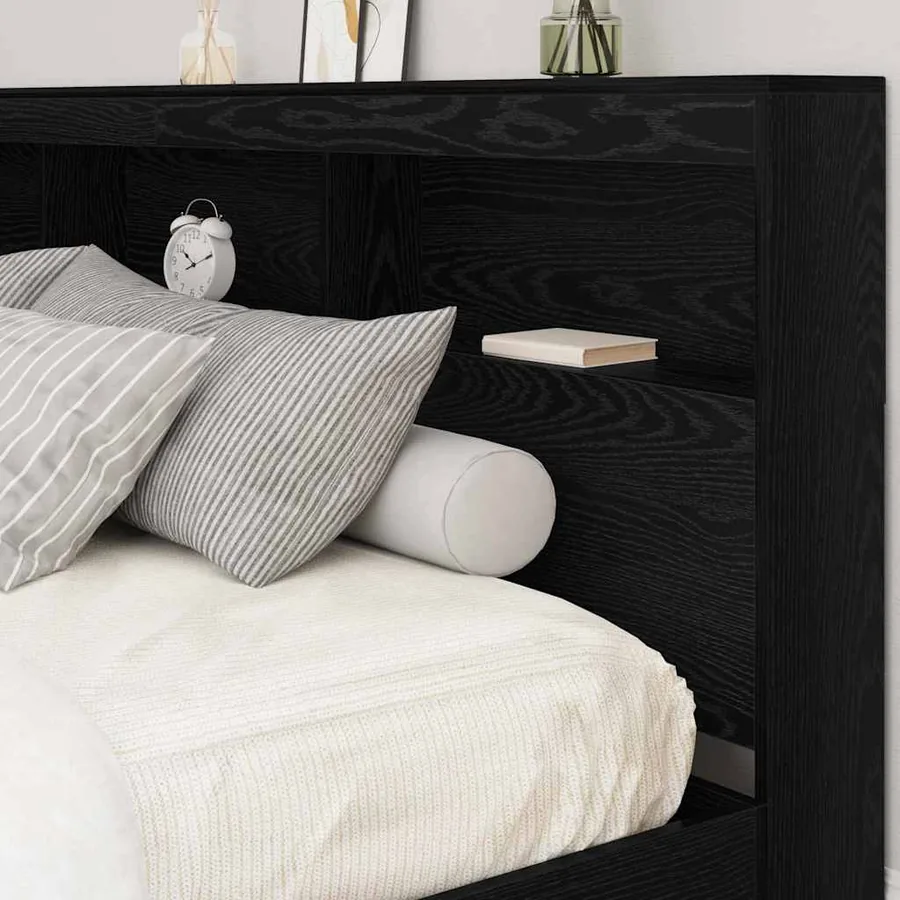 Tête de lit de rangement Chêne noir 200 cm Bois d'ingénierie - 4