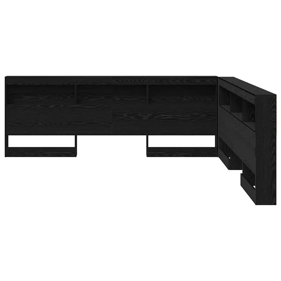 Tête de lit de rangement Chêne noir 200 cm Bois d'ingénierie - 6