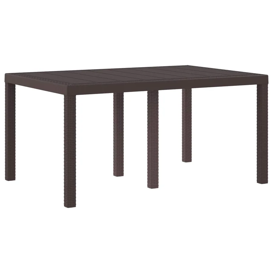 Table de Jardin Marron 150 x 100 x 73 cm polyrotin - 4