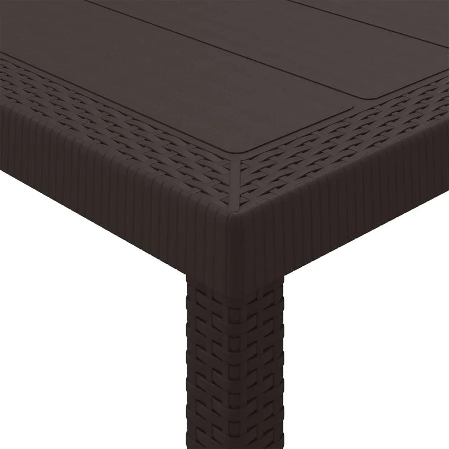 Table de Jardin Marron 150 x 100 x 73 cm polyrotin - 5