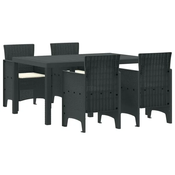 Ensemble de salle à manger pour jardin 5 pcs Anthracite