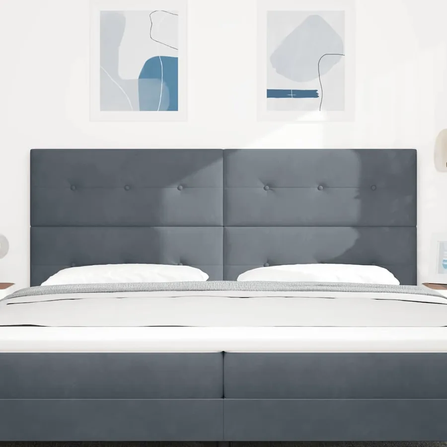 Tête de lit Gris foncé 200 cm Velours - 3