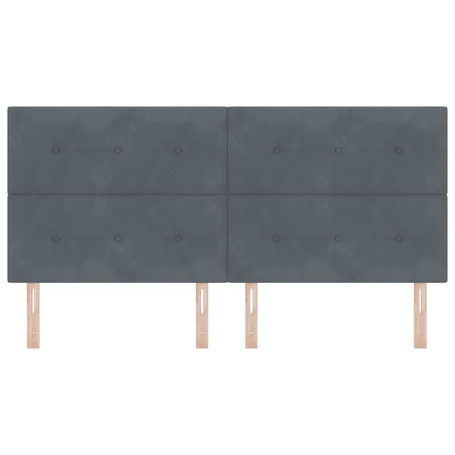 Tête de lit Gris foncé 200 cm Velours - 4