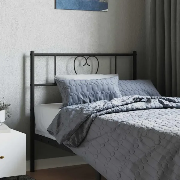 Tête de lit de remplacement métal noir 90 cm