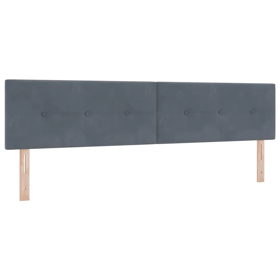 Lit à ressort LED Gris foncé 200 x 200 cm Velours - 7