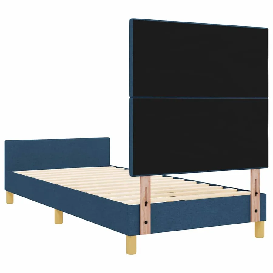 Cadre de lit avec tête de lit Bleu 80 x 200 cm tissu - 9