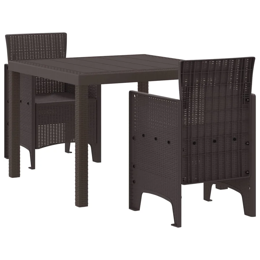 Ensemble de salle à manger pour jardin 3 pcs Marron