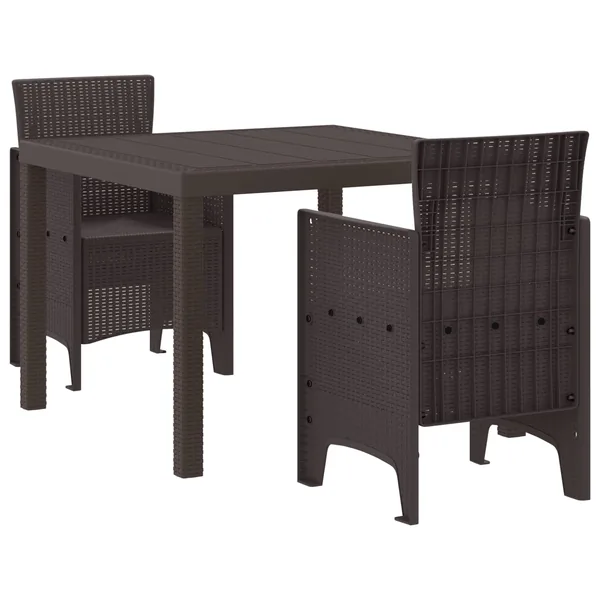 Ensemble de salle à manger pour jardin 3 pcs Marron
