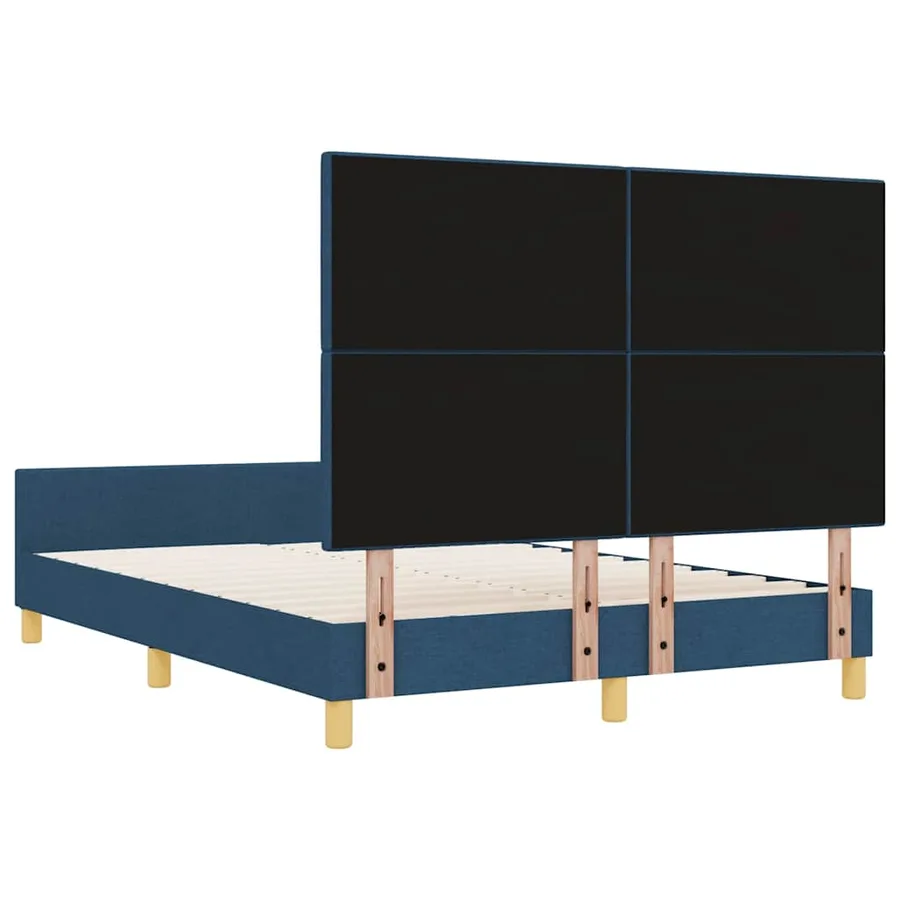 Cadre de lit avec tête de lit Bleu 160 x 200 cm tissu - 9