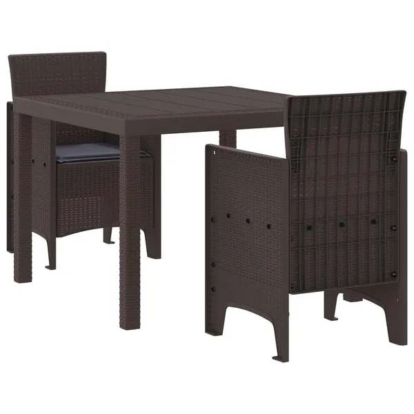 Ensemble de salle à manger pour jardin 3 pcs Marron