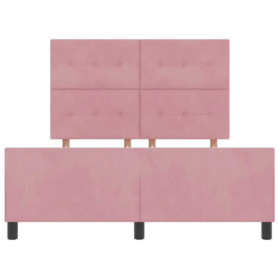 Lit à ressorts avec tête de lit Rose 140 x 190 cm Velours - 7