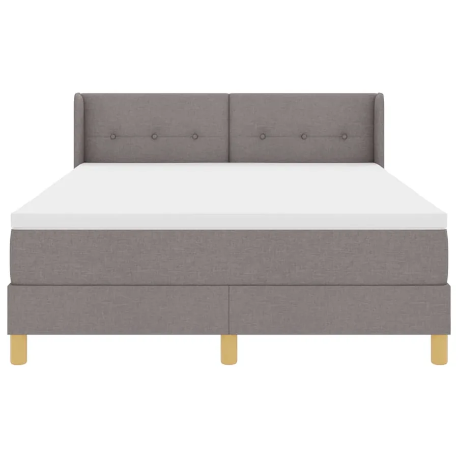Lit à ressorts avec tête de lit Taupe 200 x 160 cm tissu - 7