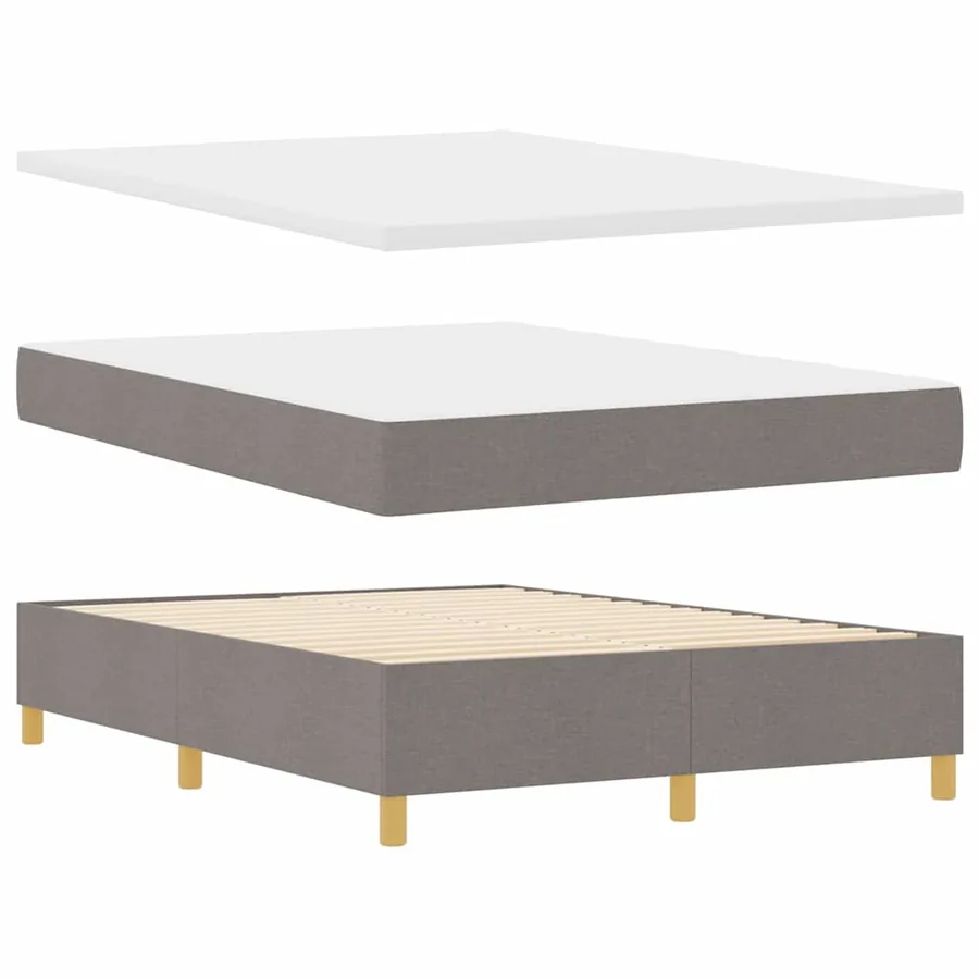 Lit à ressort LED avec tête de lit Taupe 160 x 200 cm tissu - 7