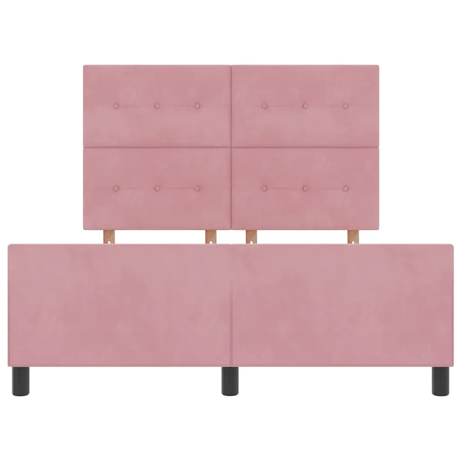 Lit à ressorts avec tête de lit Rose 140 x 200 cm Velours - 7