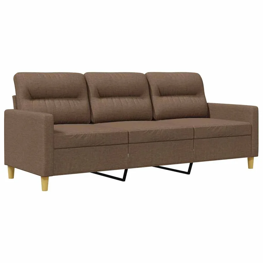 Canapé à 3 places Marron 180 cm Tissu - 2