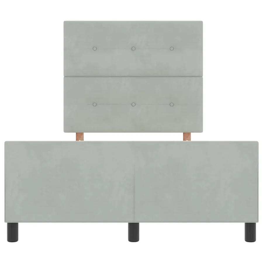 Lit à ressorts avec tête de lit Gris clair 120 x 200 cm Velours - 7