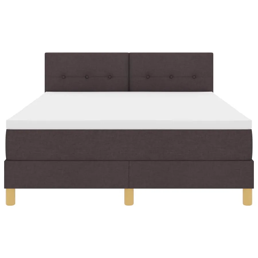 Lit à ressorts avec coussin Marron foncé 160 x 200 cm tissu - 7
