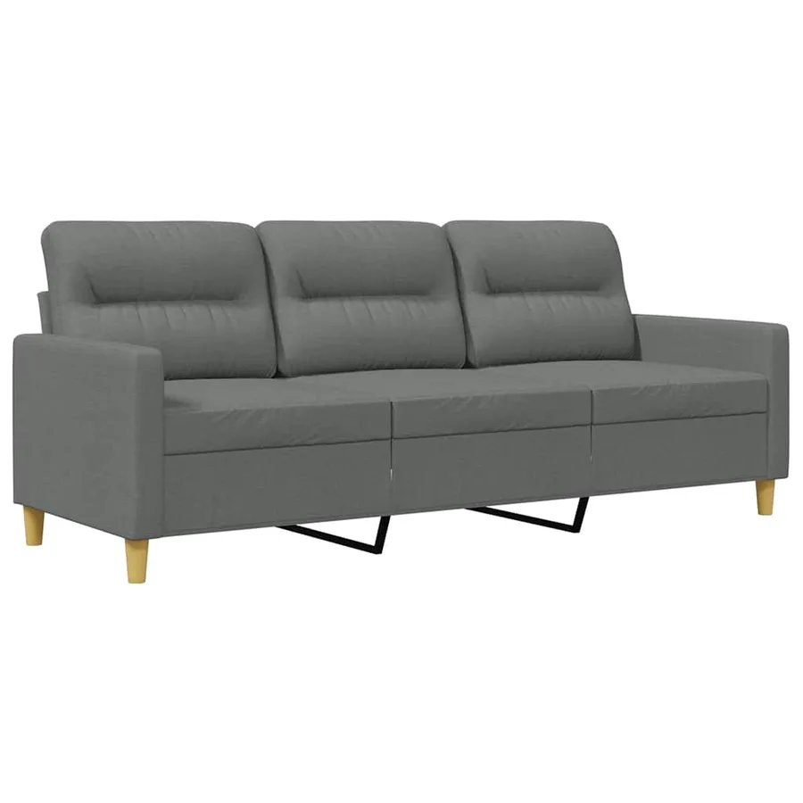 Canapé à 3 places Gris foncé 180 cm Tissu - 2