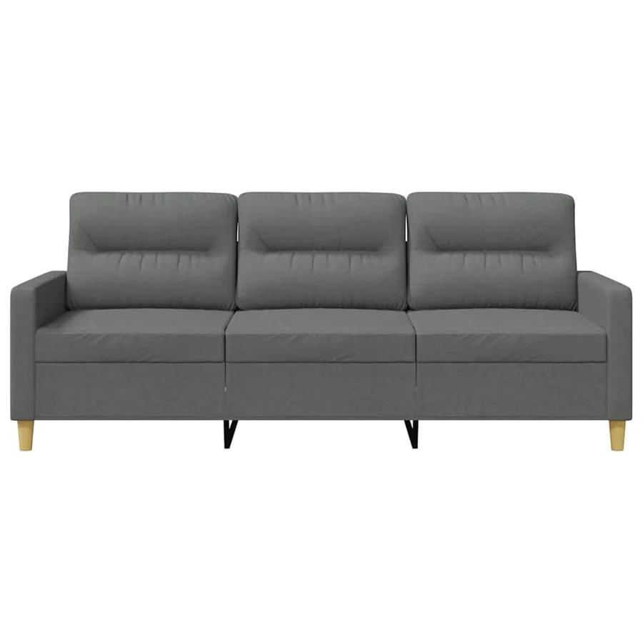 Canapé à 3 places Gris foncé 180 cm Tissu - 4