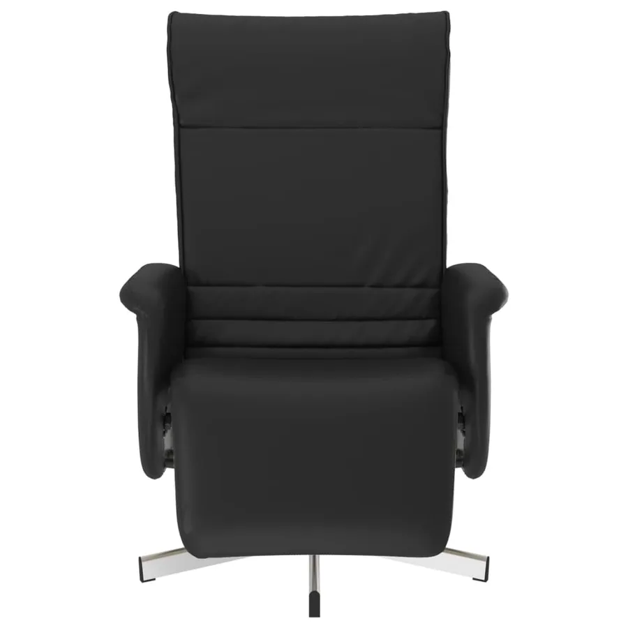 Fauteuil inclinable avec repose-pieds noir similicuir - 3