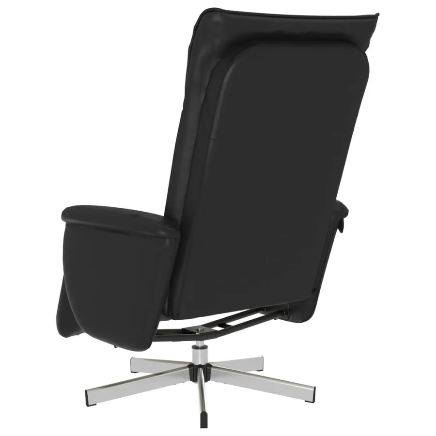 Fauteuil inclinable avec repose-pieds noir similicuir - 5