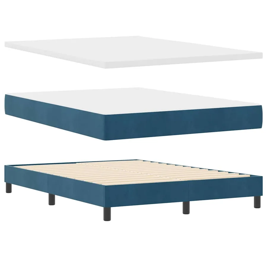Lit à ressort LED Bleu foncé 140 x 190 cm Velours - 6