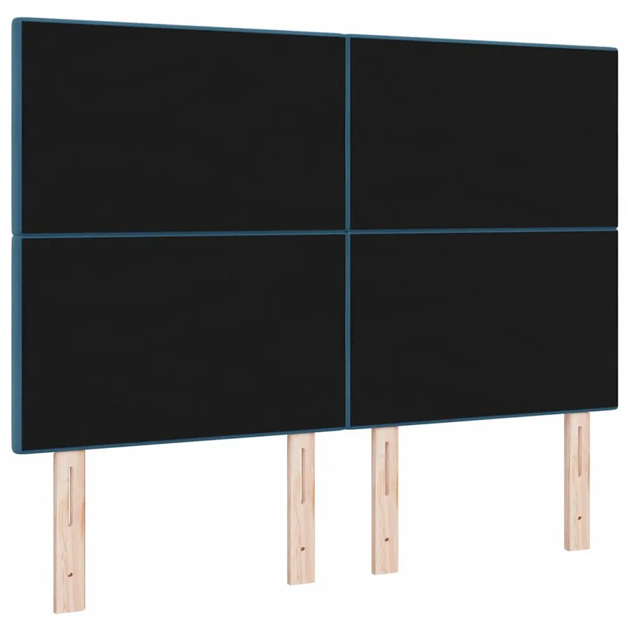 Tête de lit LED avec bandes LED Bleu 144 cm Velours - 7