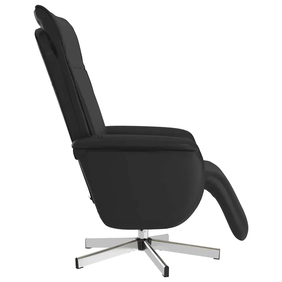 Fauteuil inclinable de massage repose-pieds noir similicuir - 5