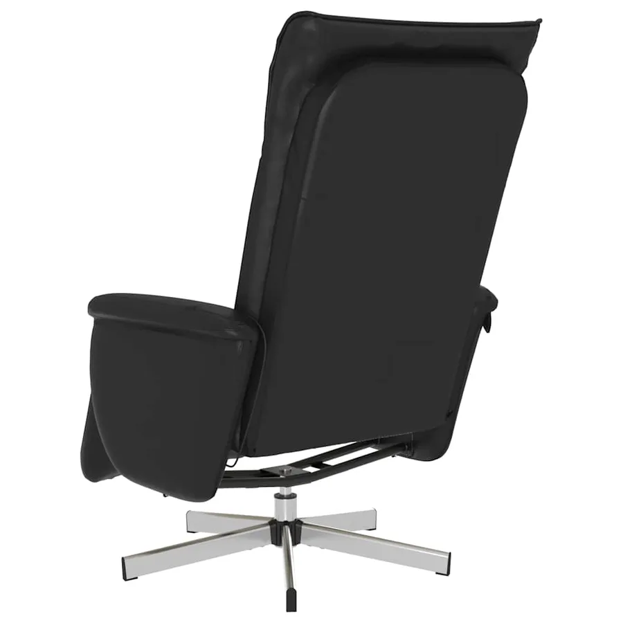 Fauteuil inclinable de massage repose-pieds noir similicuir - 6