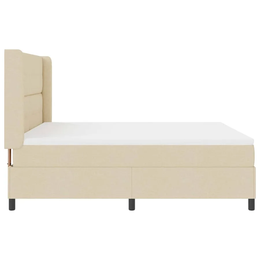 Lit à ressort LED avec tête de lit Crème 180 x 200 cm tissu - 9
