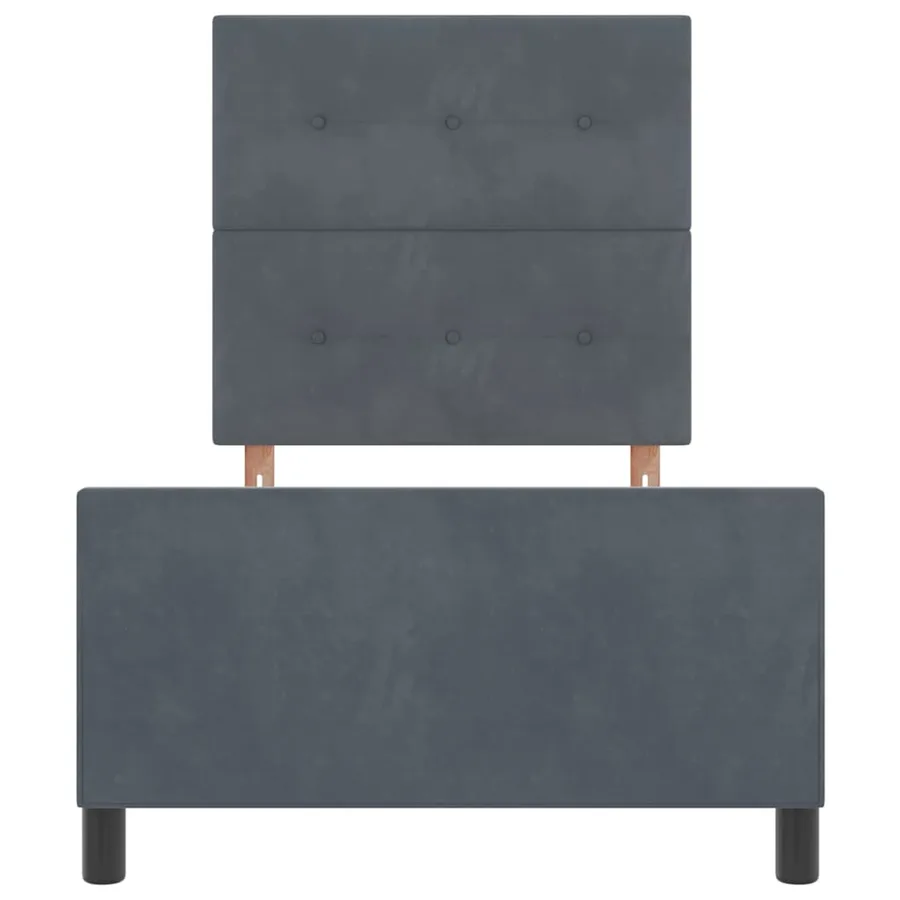 Lit à ressorts avec tête de lit Gris foncé 80 x 200 cm Velours - 7
