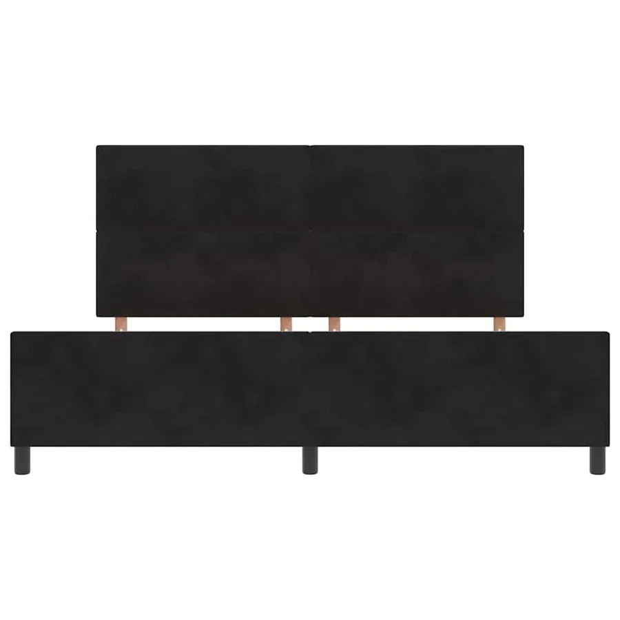 Lit à ressorts avec tête de lit Noir 200 x 200 cm Velours - 7