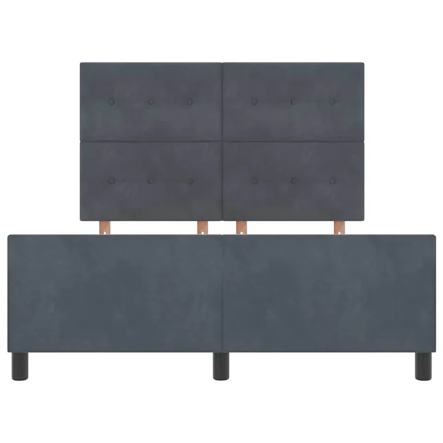 Lit à ressorts avec tête de lit Gris foncé 160 x 200 cm Velours - 7