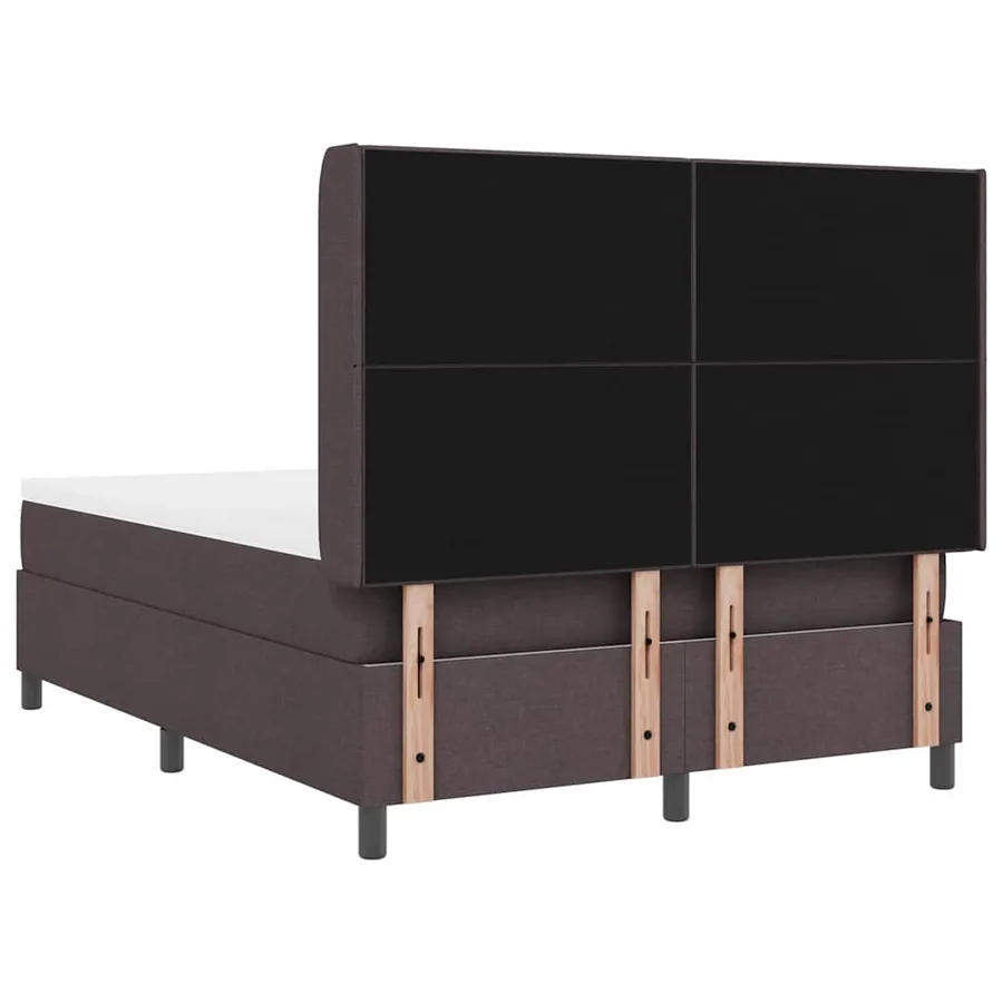 Lit à ressort LED Marron foncé 140 x 190 cm tissu - 8