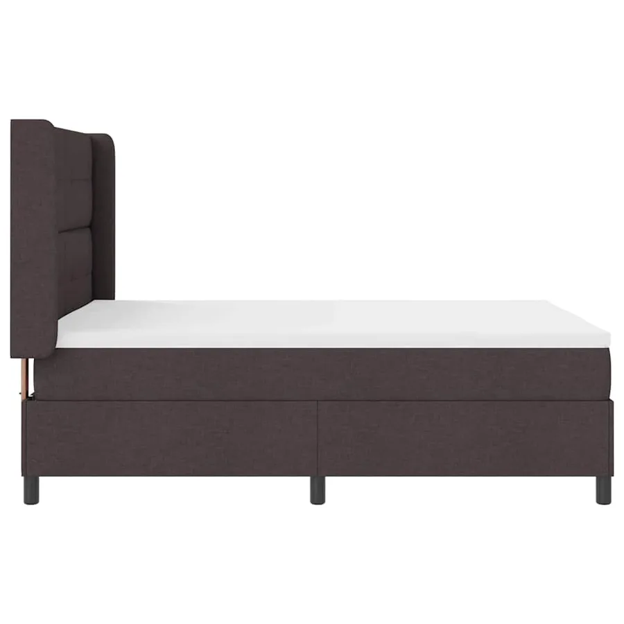 Lit à ressort LED Marron foncé 140 x 190 cm tissu - 9