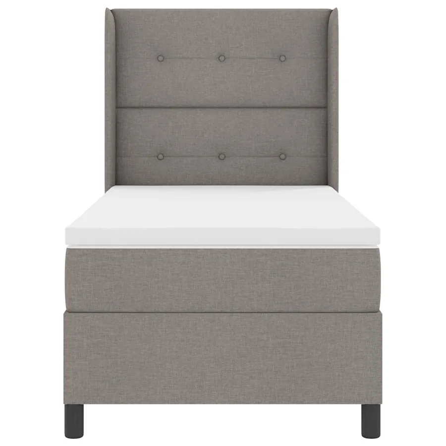 Lit à ressorts avec coussin Taupe 190 x 90 cm tissu - 7