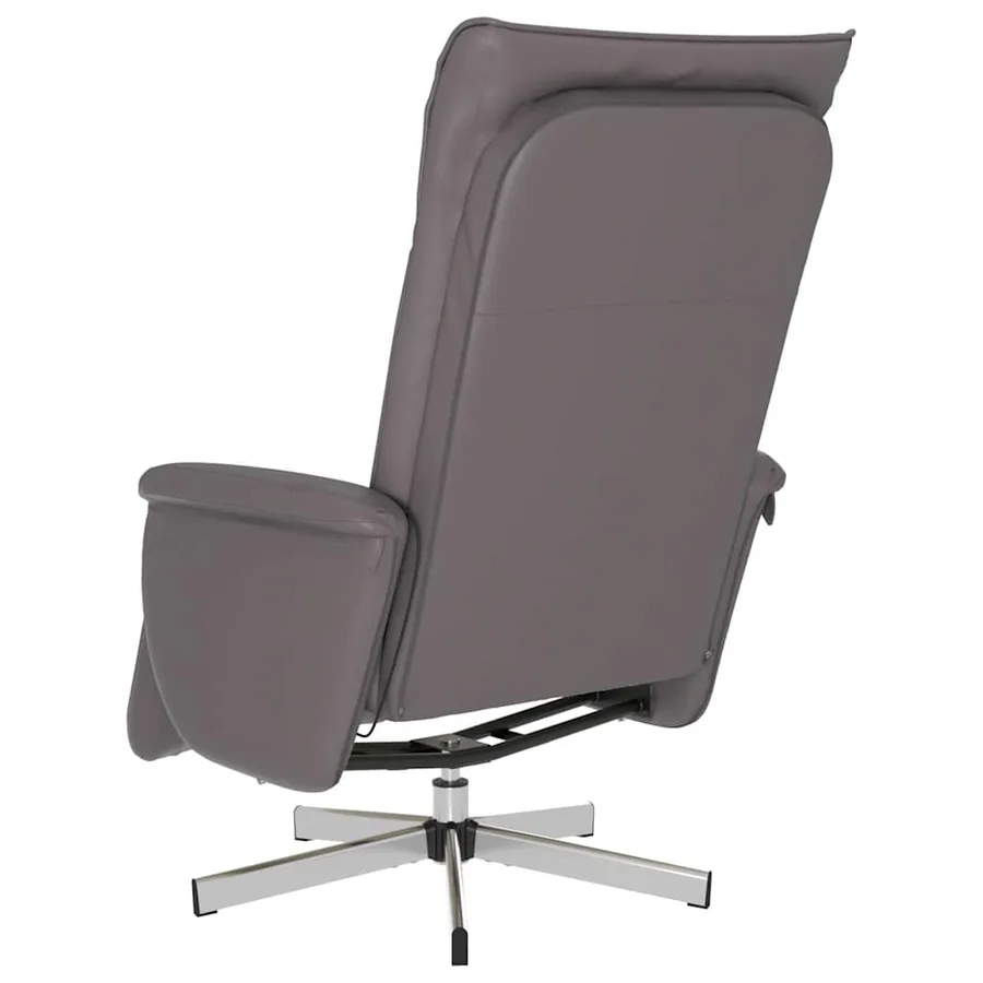 Fauteuil inclinable de massage repose-pieds gris similicuir - 6