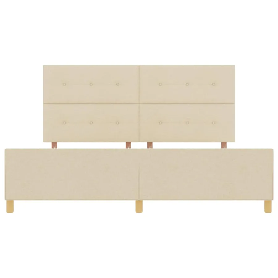 Cadre de lit avec tête de lit Crème 200 x 200 cm tissu - 6