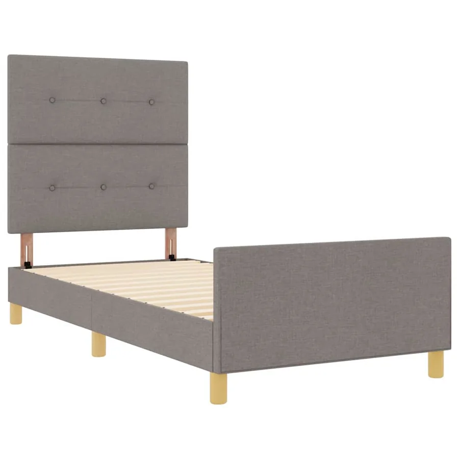 Cadre de lit avec tête de lit Taupe 90 x 190 cm tissu - 5