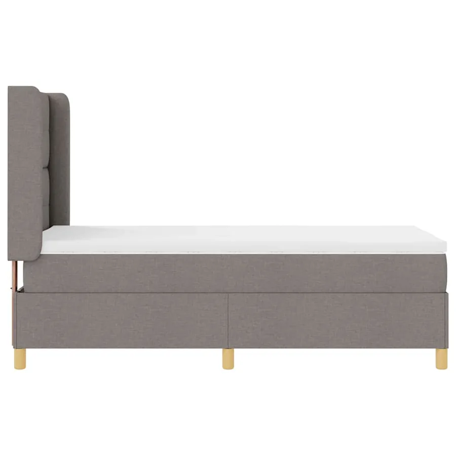 Lit à ressorts avec tête de lit Taupe 90 x 190 cm tissu - 7