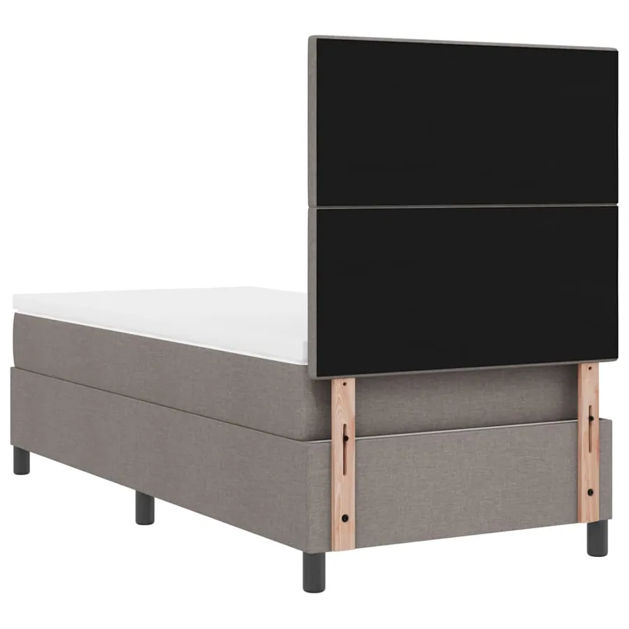 Lit à ressorts avec bandes LED Taupe 100 x 200 cm tissu - 10
