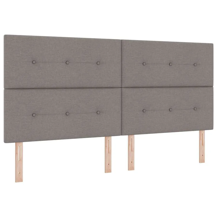 Lit à ressorts avec tête de lit Taupe 200 x 200 cm tissu - 6