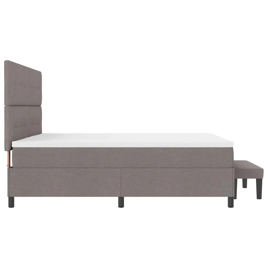 Lit à ressorts avec tête de lit Taupe 200 x 200 cm tissu - 9