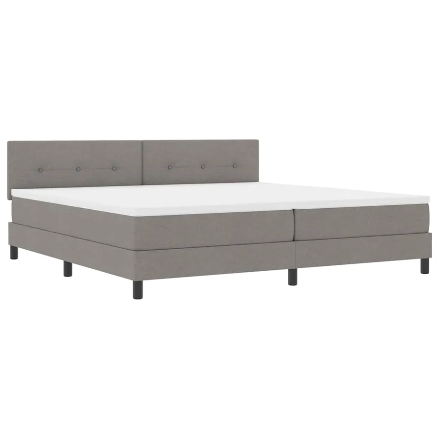 Lit à ressorts avec bandes LED Taupe 200 x 200 cm tissu - 2